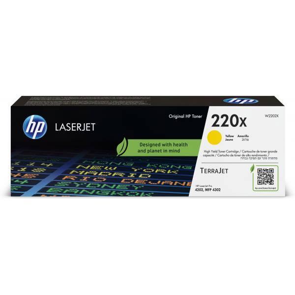HP Cartuccia toner originale giallo LaserJet 220X (HP 220X YELLOW ORIGINAL - LASERJET TONER CARTRID)Hp0193808760310W2202X
