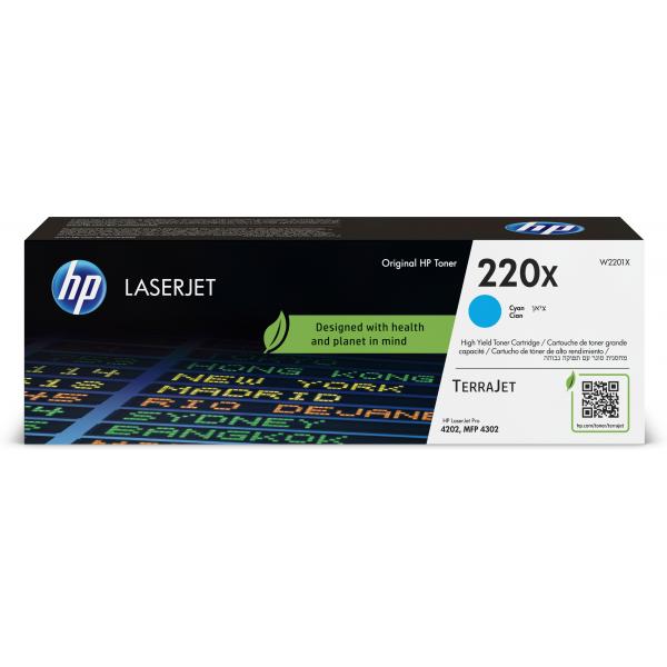 HP Cartuccia toner originale ciano LaserJet 220X (HP 220X CYAN ORIGINAL LASERJET TONER)Hp0193808760303W2201X