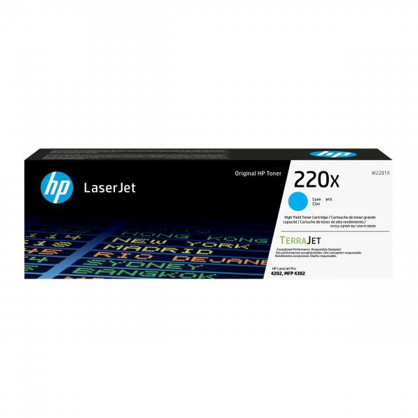 HP Cartuccia toner originale ciano LaserJet 220X (HP Toner 220X W2201X Cyan bis zu 5.500 Seiten)Hp0193808760303W2201X