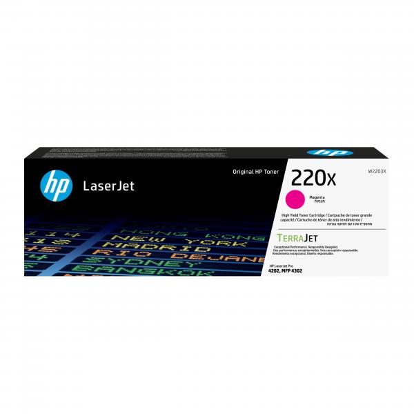 HP Cartuccia toner originale magenta LaserJet 220X (HP Toner 220X W2203X Magenta bis zu 5.500 Seiten)Hp0193808760327W2203X