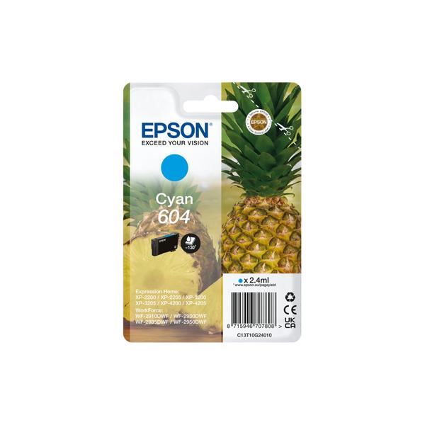 Epson 604 cartuccia d'inchiostro 1 pz Originale Resa standard Ciano (SINGLEPACK CYAN 604 INK - .)EpsonC13T10G24010