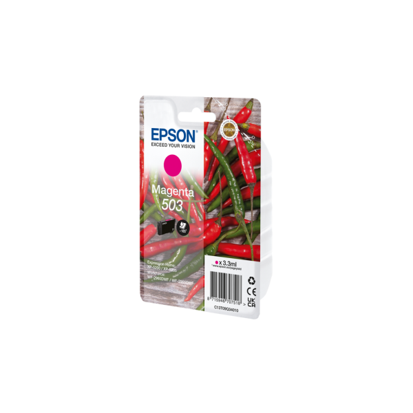 Epson Singlepack Magenta 503 Ink (EPSON CHILLIE 503 MAGENTA INK SINGLEPACK INK)EpsonC13T09Q34010