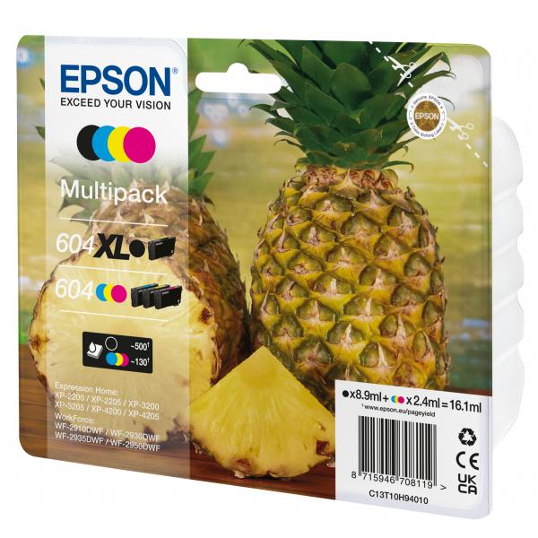 Epson Multipack 4-colours 604 XL Black/Std. CMY (Epson 604XL Multipack - 4 pakker - XL)Epson8715946708126C13T10H94020