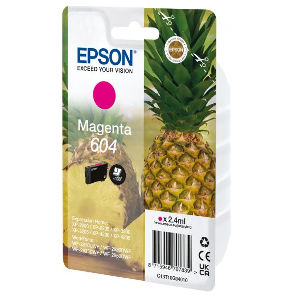 Epson 604 cartuccia d'inchiostro 1 pz Originale Resa standard Magenta (Epson 604 - 2.4 ml - magenta - originale - blister con radiofrequenza / allarme acustico - cartuccia d'inchiostro - per Expression Home XP-2200, 2205, 3200, 3205, 4200, 4205, Work...