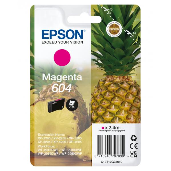 Epson 604 ananas cartuccia inchiostro originale magenta 1pz (Ink/604 603 Starfish 2.4ml MG SEC)Epson8715946707846C13T10G34020