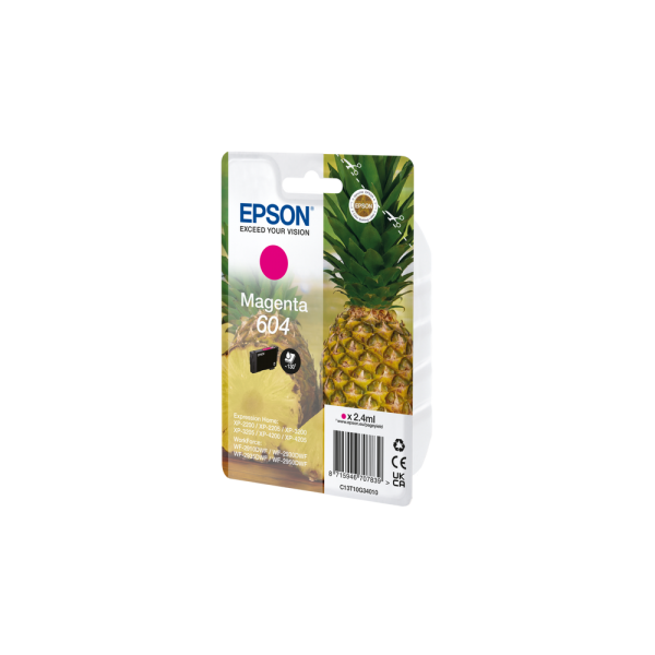 Epson Singlepack Magenta 604 Ink (EPSON PINEAPPLE 604 MAGENTA SINGLEPACK INK)EpsonC13T10G34010