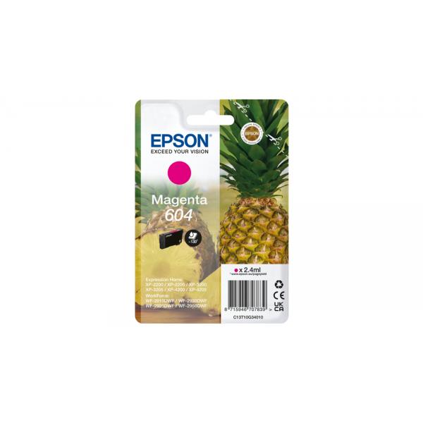 Epson Singlepack Magenta 604 Ink (EPSON PINEAPPLE 604 MAGENTA SINGLEPACK INK)EpsonC13T10G34010