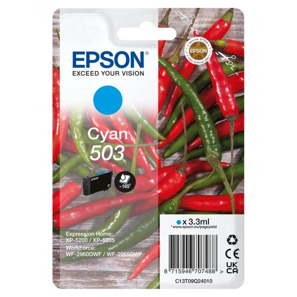 Epson 503 cartuccia d'inchiostro 1 pz Originale Resa standard Blu (Epson 503 Singlepack - cyan - original)Epson8715946707488C13T09Q24010