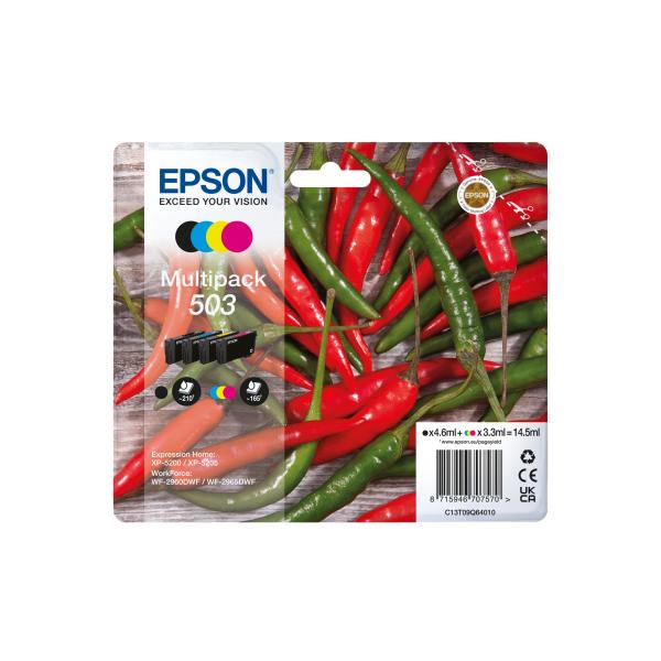 Epson 503 cartuccia d'inchiostro 4 pz Originale Resa standard Nero, Ciano, Magenta, Giallo (Epson - 4 pakker - original - bl?kpatr)Epson8715946707587C13T09Q64020
