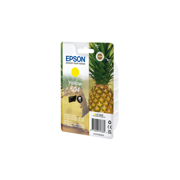Epson 604 cartuccia d'inchiostro 1 pz Originale Resa standard Giallo (EPSON PINEAPPLE 604 YELLOW INK SINGLEPACK INK)EpsonC13T10G44010