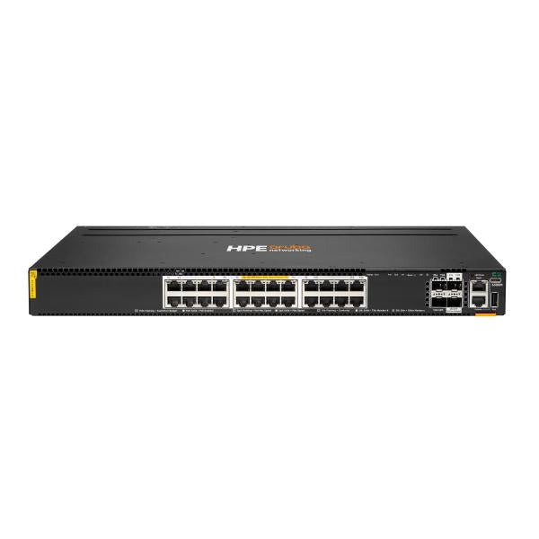 HPE Aruba Networking Networking CX6300M 24p Smart Rate 1G/2.5G/5G/10G Class6 PoE 2p 50G 2p 25G Switch (HPE SWITCH ARUBA 6300M 24-PORTS PoE,4SFP+)HpeR8S89A