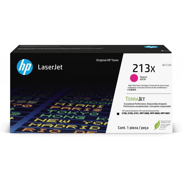 HP Cartuccia toner originale magenta ad alta capacità LaserJet 213X (HP 213X MAG TONER CARTRIDGE HIGH YIELD 6000 PAGES)Hp0195122822712W2133X