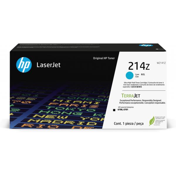 HP Cartuccia toner originale ciano ad altissima capacità LaserJet 214Z (HP 214Z CYN ORIGINAL LASERJET - TONER CRTG)Hp0196337061590W2141Z