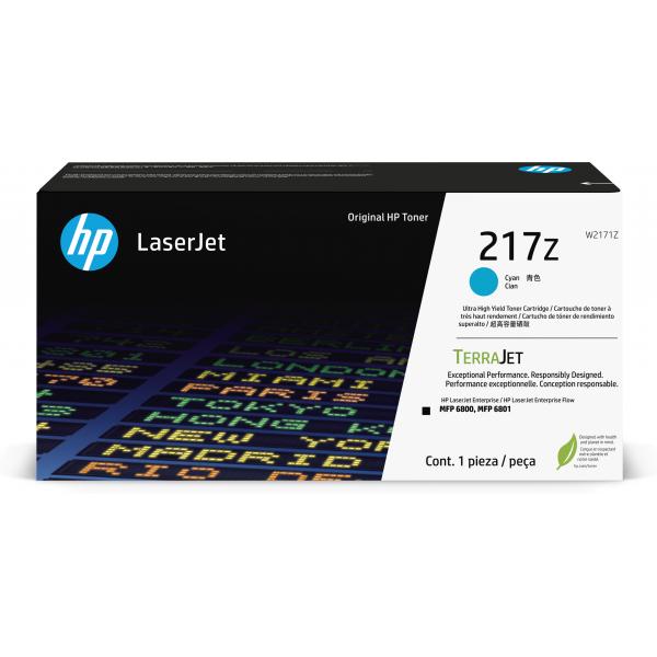 HP Cartuccia toner originale ciano ad altissima capacità LaserJet 217Z (HP 217Z CYN ORIGINAL LASERJET TONER)Hp0196337061675W2171Z