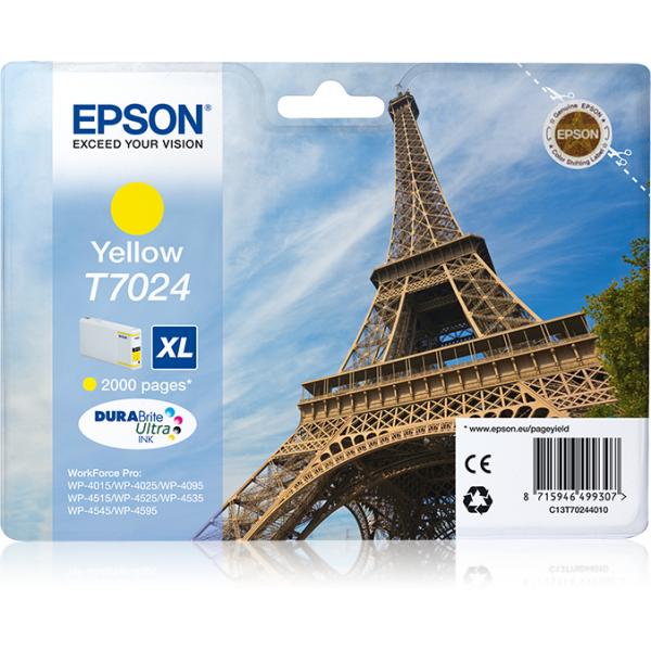 Epson Eiffel Tower Tanica Giallo (WP4000/4500 SERIES INK CART XL YELLO)EpsonC13T70244010