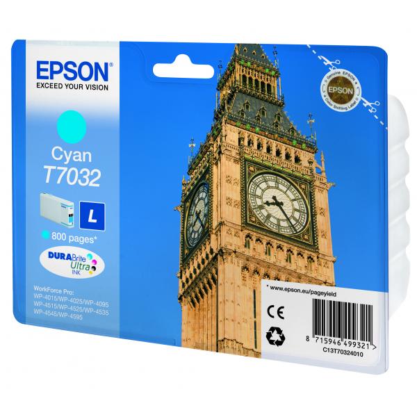 Epson Big Ben Tanica Ciano (WP4000/4500 SERIES INK CART L CYAN)EpsonC13T70324010