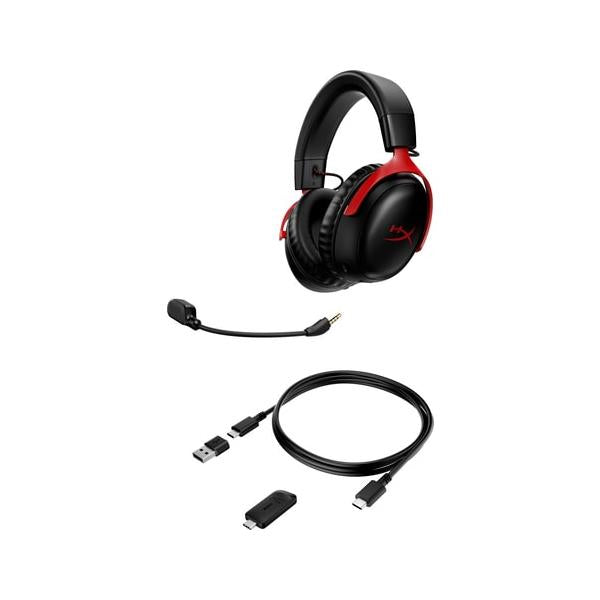 HyperX Cloud III Wireless - Cuffie da gaming (Hyperx Cloud Iii Wireless - - Gaming Headset Wired & - Wireless Head-Band Usb Type-A Black, Red - Warranty: 12M)Hp77Z46AA