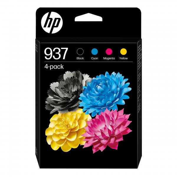 HP Confezione da 4 cartucce di inchiostro CMYK originali 937 (937 CMYK 4-PACK ORIGINAL INK - CARTRIDGE)Hp6C400NE