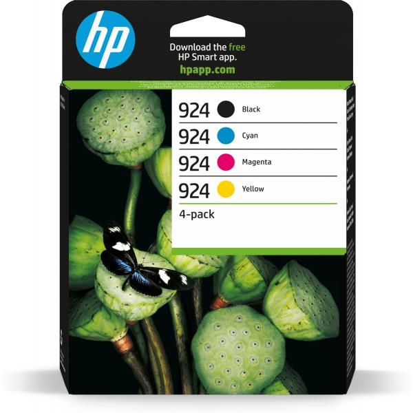 HP Confezione da 4 cartucce di inchiostro CMYK originali 924 (HP 924 CMYK 4-PACK - ORIGINAL INK CARTRIDGE)Hp6C3Z1NE