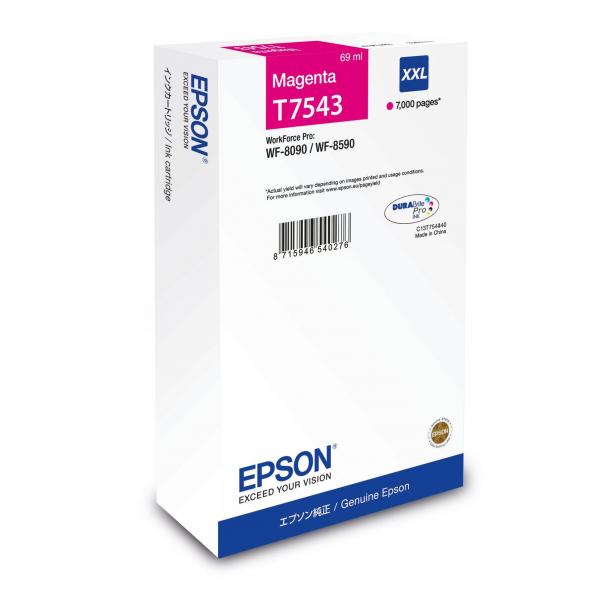 Epson WF-8090 / WF-8590 Ink Cartridge XXL Magenta (Epson T7543 - 69 ml - misura XXL - magenta - originale - cartuccia d'inchiostro)Epson8715946726854C13T75434N