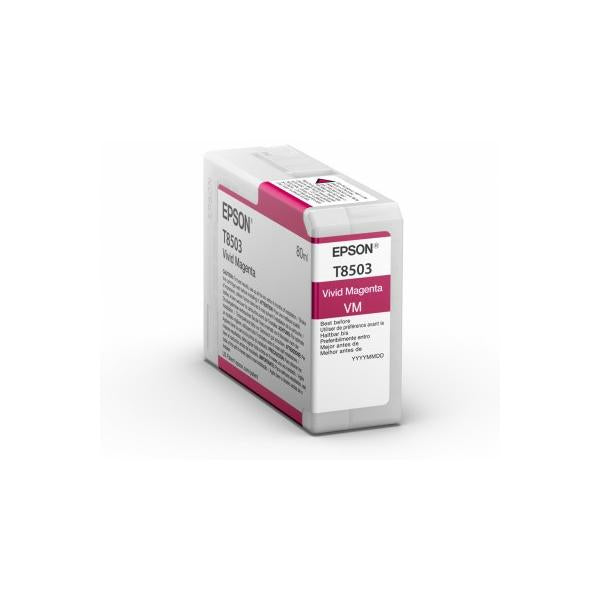 Epson Singlepack Vivid Magenta T85030N UltraChrome HD ink 80ml (EPSON T85030N MAGENTA INK VIVID ULTRACHROME)EpsonC13T85030N