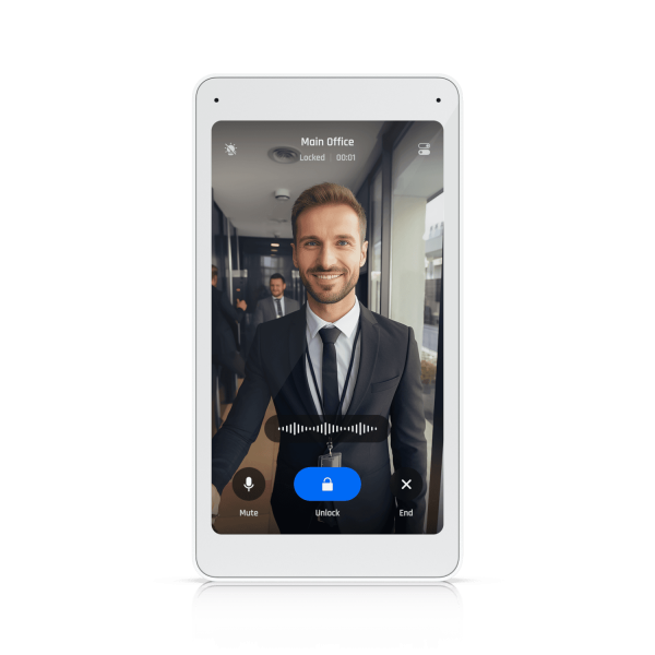 Display that pairs with the - Access Intercom for visitor - screening and remote access control, to mount in multiple locations throughout - Warranty: 24MUbiquitiUA-INTERCOM-VIEWER