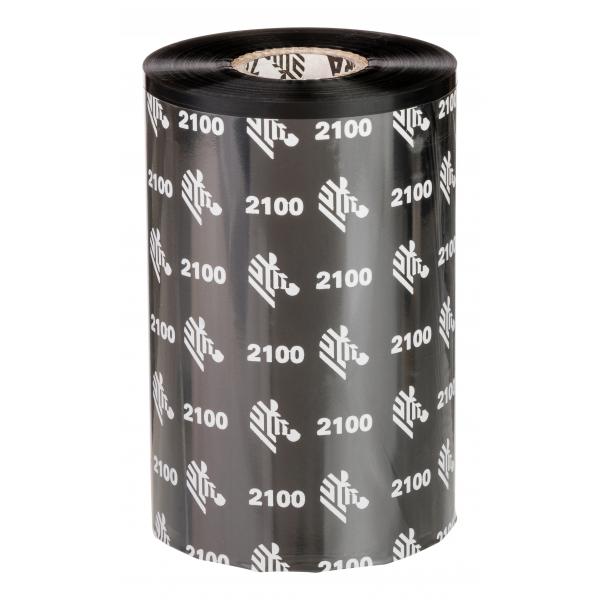 Zebra 02100BK11060 nastro per stampante Nero (WAX RIBBON 110MMX600M 2100 HIGH - PERFORMANCE WAX 25MM CORE 10/BOX)Zebra02100BK11060