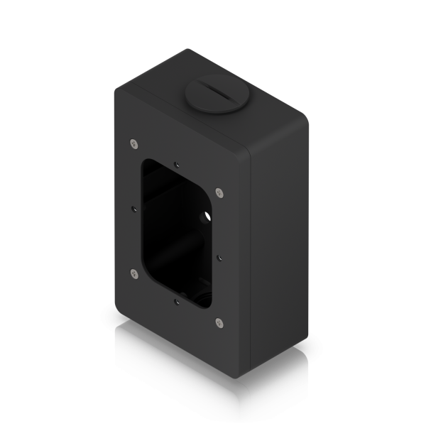 Junction box for UniFi Access - Readers and Intercom Viewers - that support flat surface mounting and attachment to 3/4 conduit. Black - Warranty: 24MUbiquiti0810084694497UACC-READER-JB-B