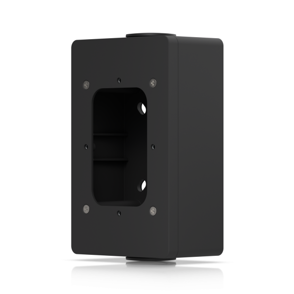 Junction box for UniFi Access - Readers and Intercom Viewers - that support flat surface mounting and attachment to 3/4 conduit. Black - Warranty: 24MUbiquiti0810084694497UACC-READER-JB-B
