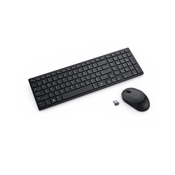 DELL KM555 tastiera Mouse incluso Universale RF senza fili + Bluetooth QWERTY Inglese britannico Nero (Dell Pro Compact Silent Keyboard and Mouse - KM555 - Keyboard and mouse set - wireless - 2.4 GHz, Bluetooth 5.1 - QWERTY - UK - black - with 3 year...