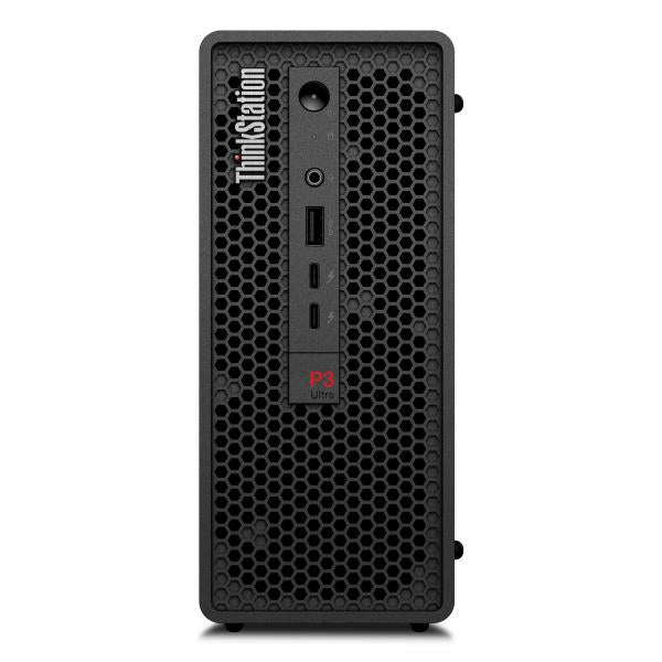Lenovo ThinkStation P3 Ultra SFF Intel Core i5 i5-14600 32 GB DDR5-SDRAM 512 GB SSD NVIDIA RTX A400 Windows 11 Pro Mini Tower Stazione di lavoro Nero (TS P3 ULTRA I5-14600 32GB - 512GB SSD A400 W11P) - Versione TedescaLenovo019815577934330HA009NGE