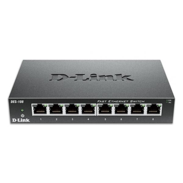 D-Link DES-108 Non gestito Nero (Metal Housing 8p 10/100)D-linkDES-108/B