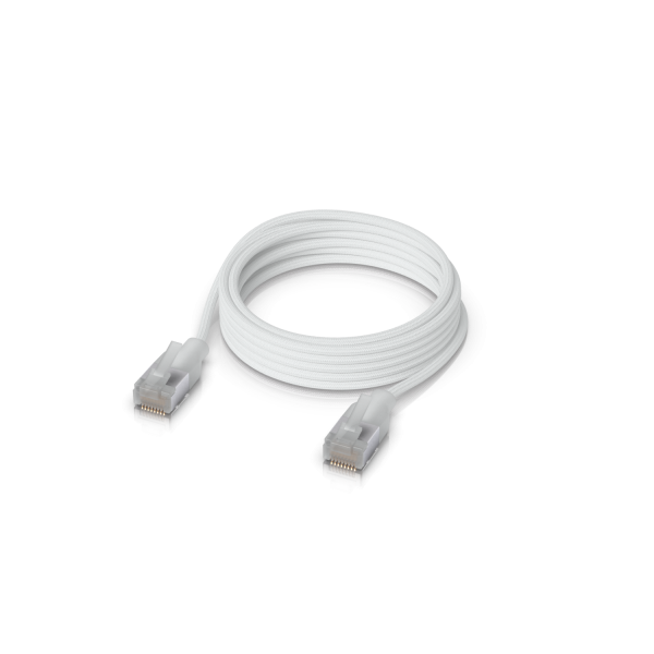 Ubiquiti UACC-Cable-Patch-EL-C6A-2M-W cavo di rete Translucent, Bianco Cat6a Rotondo (Ultra-thin braided shielded - RJ45 patch cable, designed - and optimized for 10 GbE networking. 2M - Warranty: 24M)UbiquitiUACC-CABLE-PATCH-EL-C6A-2M-W