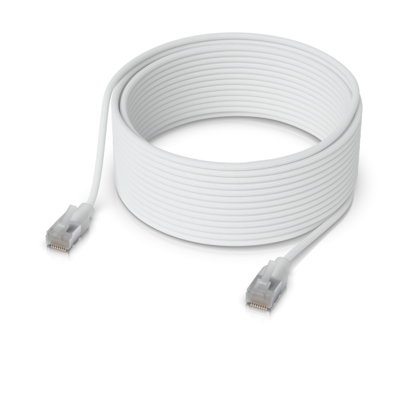Ubiquiti UACC-Cable-Patch-EL-C6A-15M-W cavo di rete Translucent, Bianco Cat6a (Ultra-thin braided shielded - RJ45 patch cable, designed - and optimized for 10 GbE networking. 15M - Warranty: 24M)Ubiquiti0810084697337UACC-CABLE-PATCH-EL-C6A-15M-W