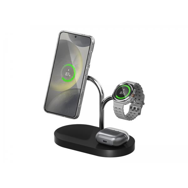Samsung GP-PWU024WIABW Caricabatterie per dispositivi mobili Auricolare, Smartphone, Orologio intelligente Nero, Argento USB Carica wireless Interno (S25 S25+ S25 Ultra Wireless)Samsung8800289130014GP-PWU024WIABW