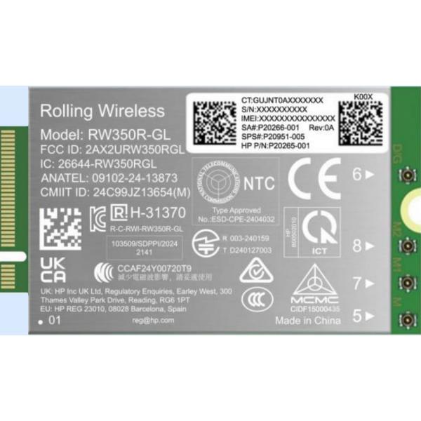 HP 4G LTE-Advanced Pro Cat19 WWAN scheda di interfaccia e adattatore Interno (4G Lte-Advanced Pro Cat19 - Wwan Internal - Warranty: 12M)Hp0198990490236B8BD3AA