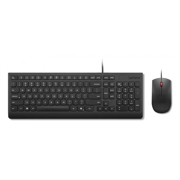 Lenovo KB MICE_BO Essencial WR KBMS GB A1 tastiera Mouse incluso Universale USB Inglese UK Nero (Lenovo Essential Wired Keyboard and Mouse Combo) - Versione UKLenovo4X31R64438