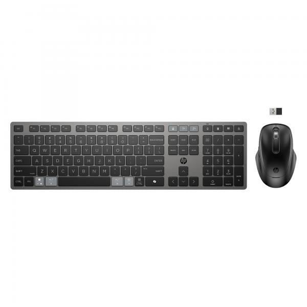 HP Combinazione di tastiera e mouse wireless ricaricabili multidispositivo 725 (725 Multi-Device Rechargeable - Wireless Keyboard and Mouse - Combo - Warranty: 12M)Hp9T5B0UT#UUW