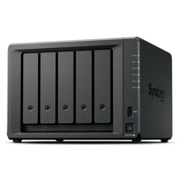 Synology DiskStation DS1525+ server NAS e di archiviazione Ryzen Embedded V1500B 8 GB DDR4 0 TB Nero (Synology DS1525+ DiskStation 5 Bay)SynologyDS1525+