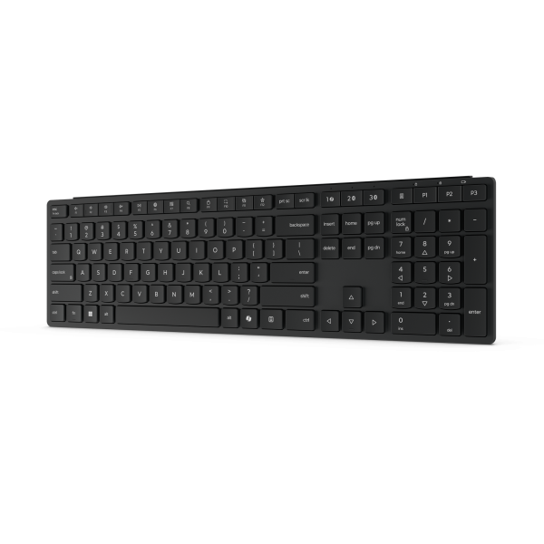 Lenovo 4Y41S04696 tastiera Casa/ufficio RF senza fili + Bluetooth Inglese UK Nero (Lenovo Pro 6000 - Keyboard - multi-mode - wireless - 2.4 GHz, Bluetooth 5.3 - QWERTY - UK - eclipse black - brown box) - Versione UKLenovo01958921259524Y41S04696