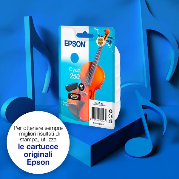 Epson Inchiostro ciano Claria Photo HD 250 Violino in confezione singola (SINGLEPACK CYAN 250 INK)Epson8715946743561C13T16N24010