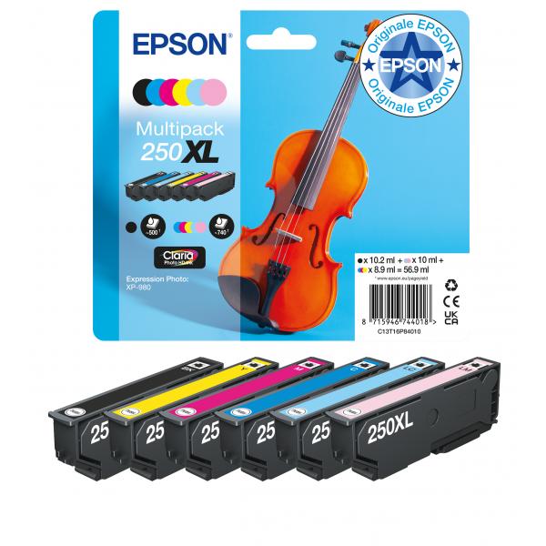 Epson Multipack 6 colori 250XL Inchiostri Claria Photo HD Violino (MULTIPACK 6-COLOURS 250XL INK)Epson8715946744018C13T16P84010
