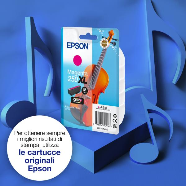 Epson Inchiostro magenta 250XL Claria Photo HD Violino in confezione singola (SINGLEPACK MAGENTA 250XL INK)Epson8715946743936C13T16P34010
