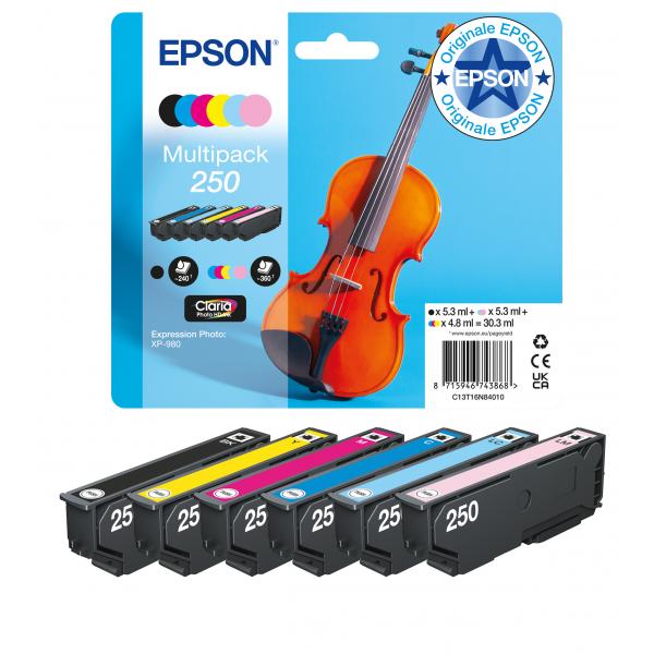 Epson Multipack 6 colori Claria Photo HD 250 Violino (EPSON MULTIPACK 250 HD Ink 6 COLOURS CLARIA PHOTO HD)Epson8715946743868C13T16N84010
