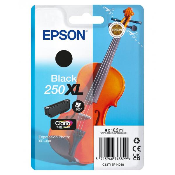 Epson Inchiostro nero Claria Photo HD 250XL Violino in confezione singola (SINGLEPACK BLACK 250XL INK)Epson8715946743899C13T16P14010