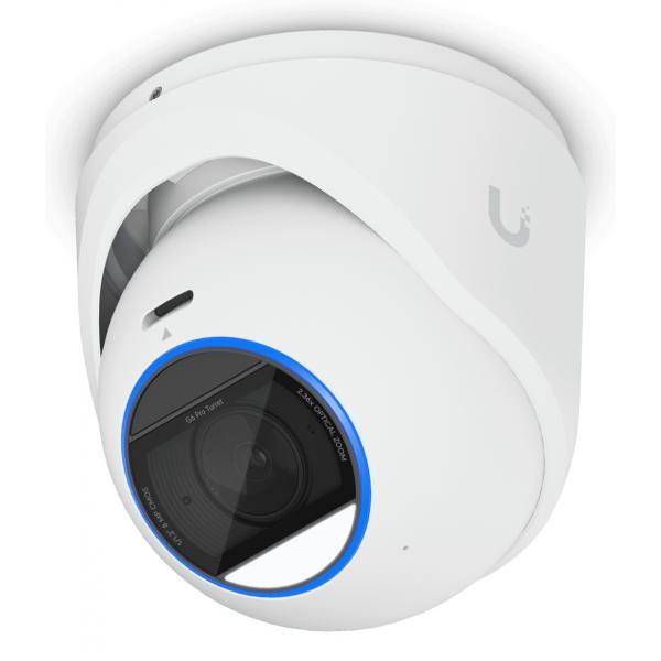 All-weather tamper-resistant - 4K PoE+ camera with a - Multi-TOPS AI engine, 2.36x optical zoom, and a large 1/1.2 CMOS sensor for - Warranty: 24MUbiquitiUVC-G6-PRO-TURRET-W
