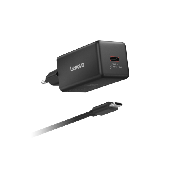 Lenovo 40AW65WBEU Caricabatterie per dispositivi mobili Universale Nero AC Interno (LENOVO 65W MINI USB-C - GAN CHARGER BLACK -EU)Lenovo40AW65WBEU