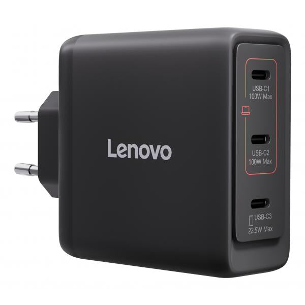 Lenovo 40AW100BEU Caricabatterie per dispositivi mobili Universale Nero AC Interno (LENOVO MULTI-PORT USB-C 100W - GAN CHARGER BLACK -EU)Lenovo40AW100BEU