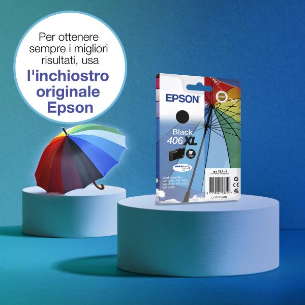 Epson Inchiostri DURABrite Ultra Ombrello confezione singola 406XL nero (SINGLE BLACK 406XL UMBRELLA INK)Epson8715946748344C13T17H14010