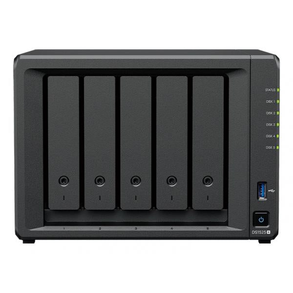 Synology DiskStation DS1525neo+ NAS Desktop AMD Ryzen V1500B 4 GB DDR4 0 TB Synology DSM Nero (5-bay Plus series Neo+)Synology4711174727209DS1525NEO+
